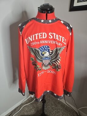 United States 250th Anniversary Red Graphic Pullover Sweatshirt